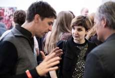 4. Die Nominierte Mathilde Bonnefoy CITIZENFOUR im Gespraech mit Filmemacher Jakob Preuss bei Filmplus 2015